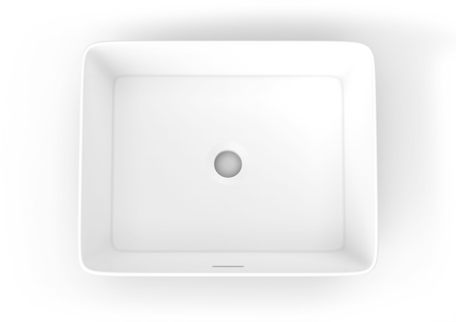 Умывальник на столешнице с твердой поверхностью и одной чашей